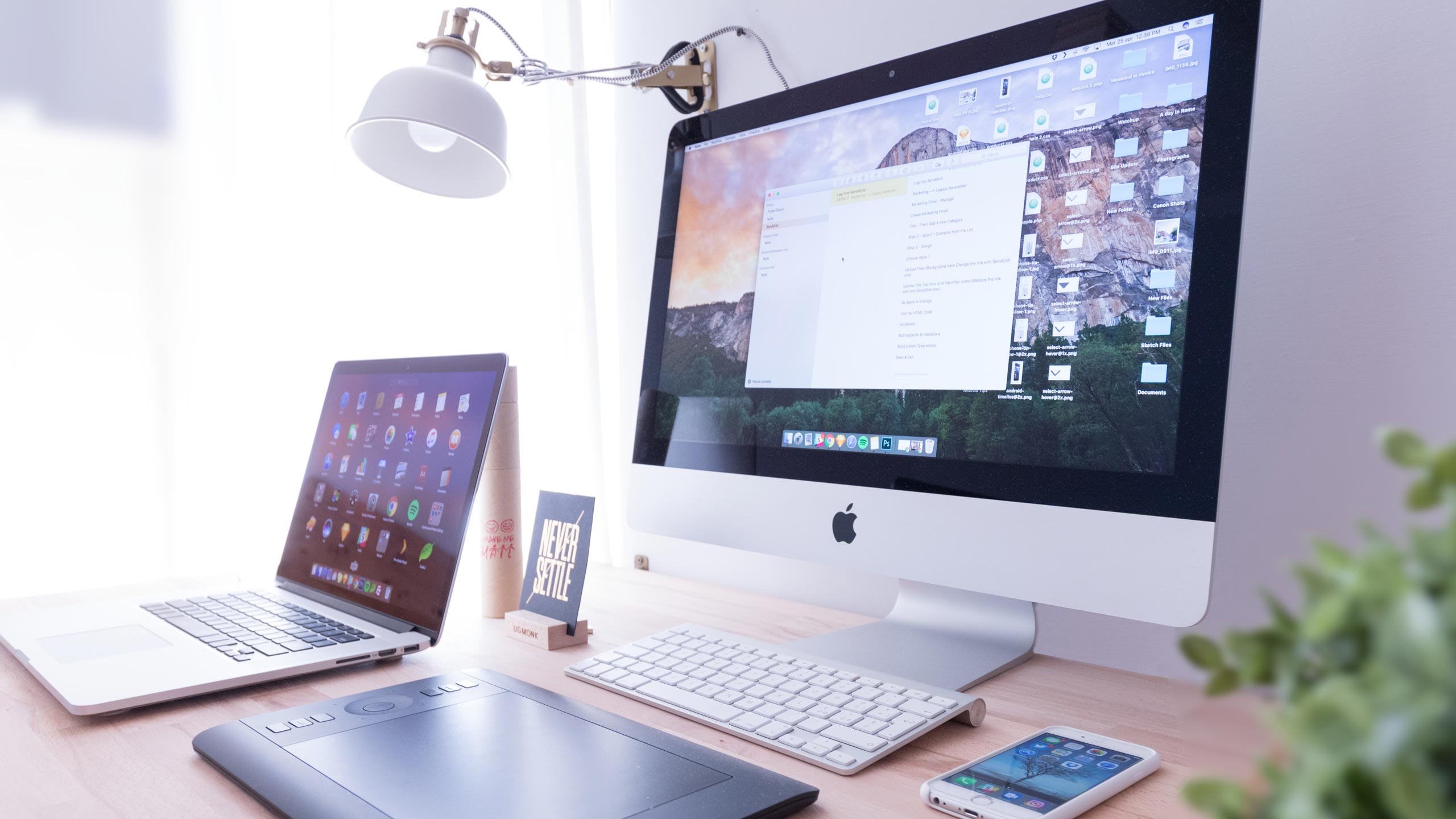 multiple devices on desk
